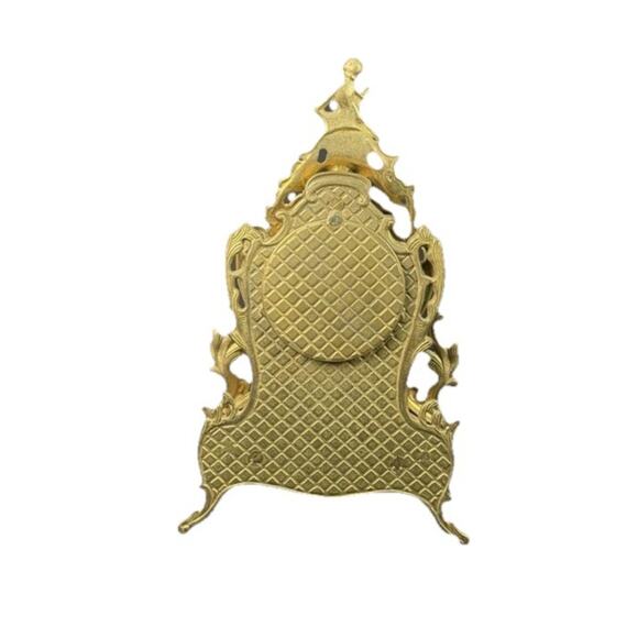 Uranio Quartz Germany Movement Brass Mantel Clock Made In Italy Vintage Gold - Picture 6 of 8